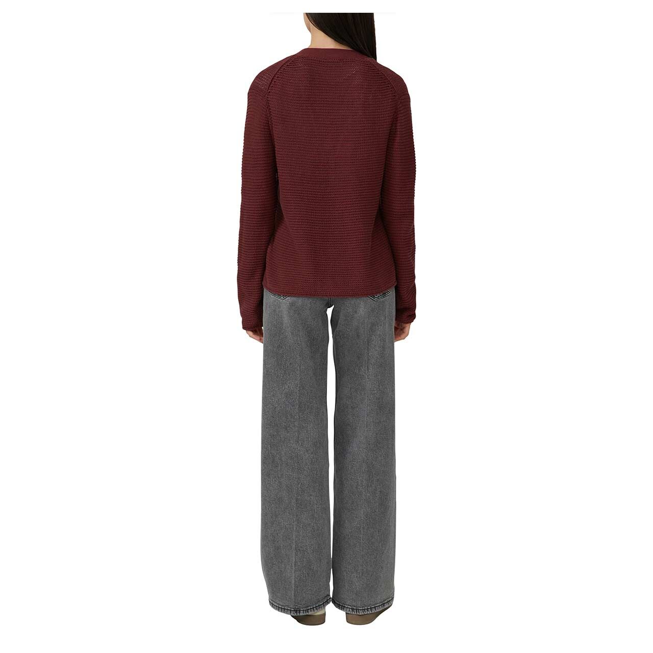 Damen Strickjacke von s.Oliver in Burgunderrot, Rückansicht am Model
