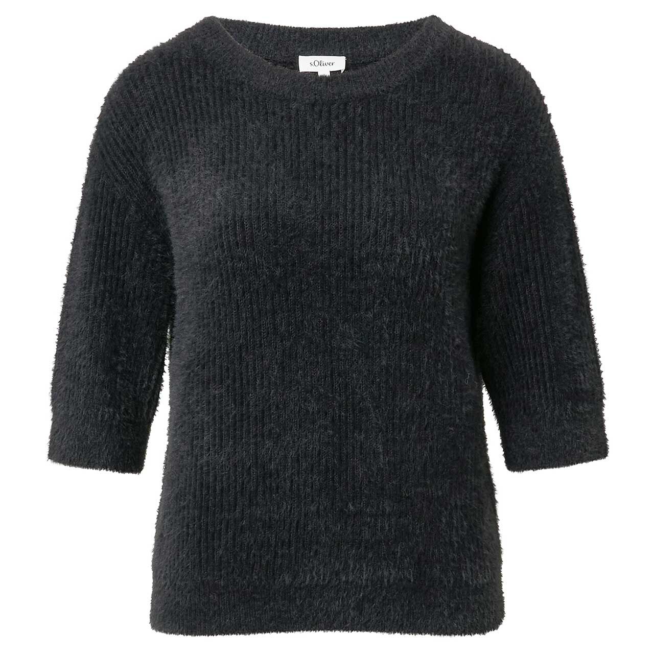 s.Oliver Damen Kurzarm Pullover black