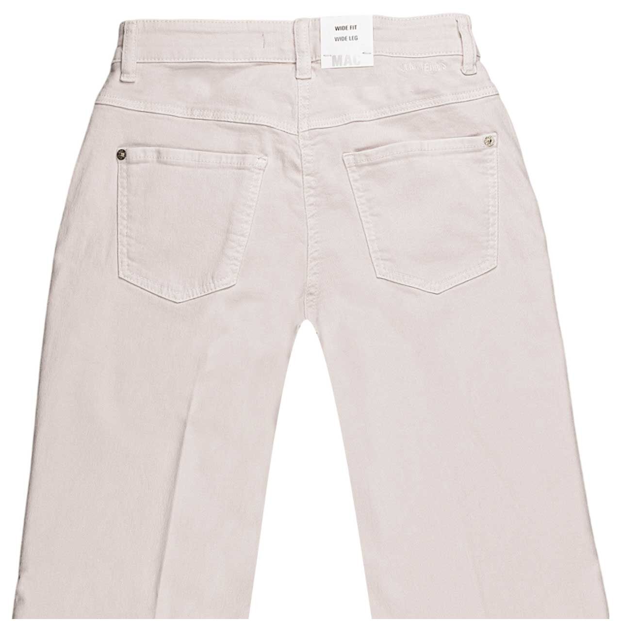 Stretch Damenjeans Wide von MAC in Cremeweiß, detaillierte Rückansicht