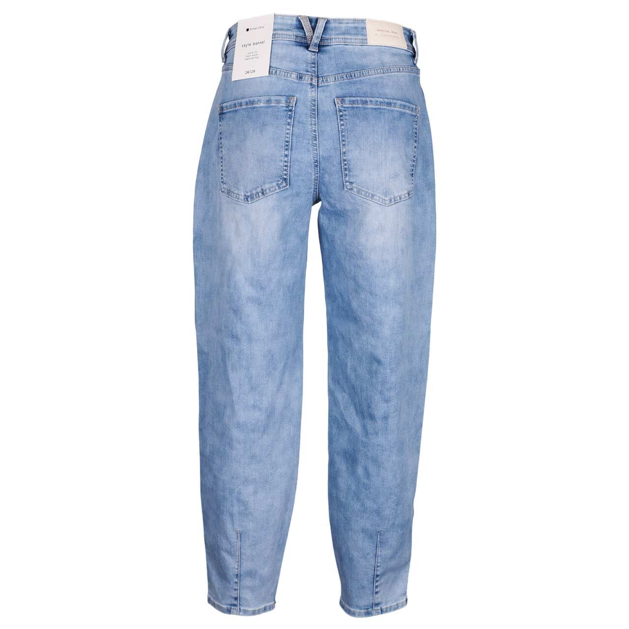Damen Ankle Jeans Karlie Barrel von Street One in Hellblau angewaschen, Rückansicht