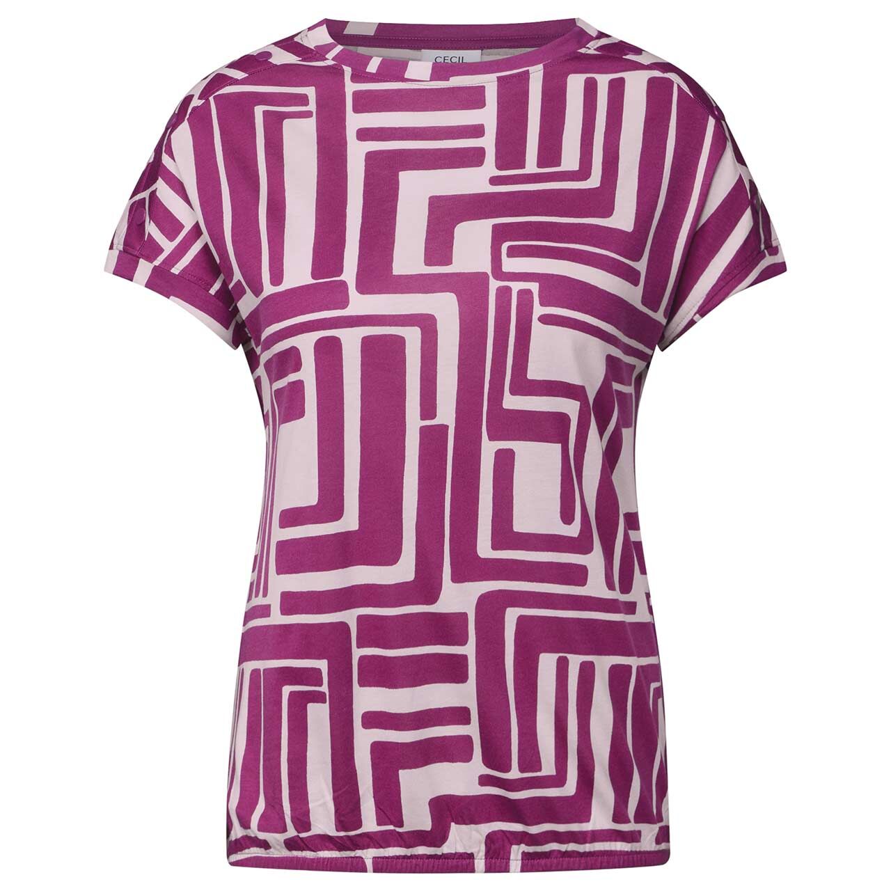 Cecil Damen T-Shirt Printed Button anemone pink Cecil Damen T-Shirt Printed Button anemone pink