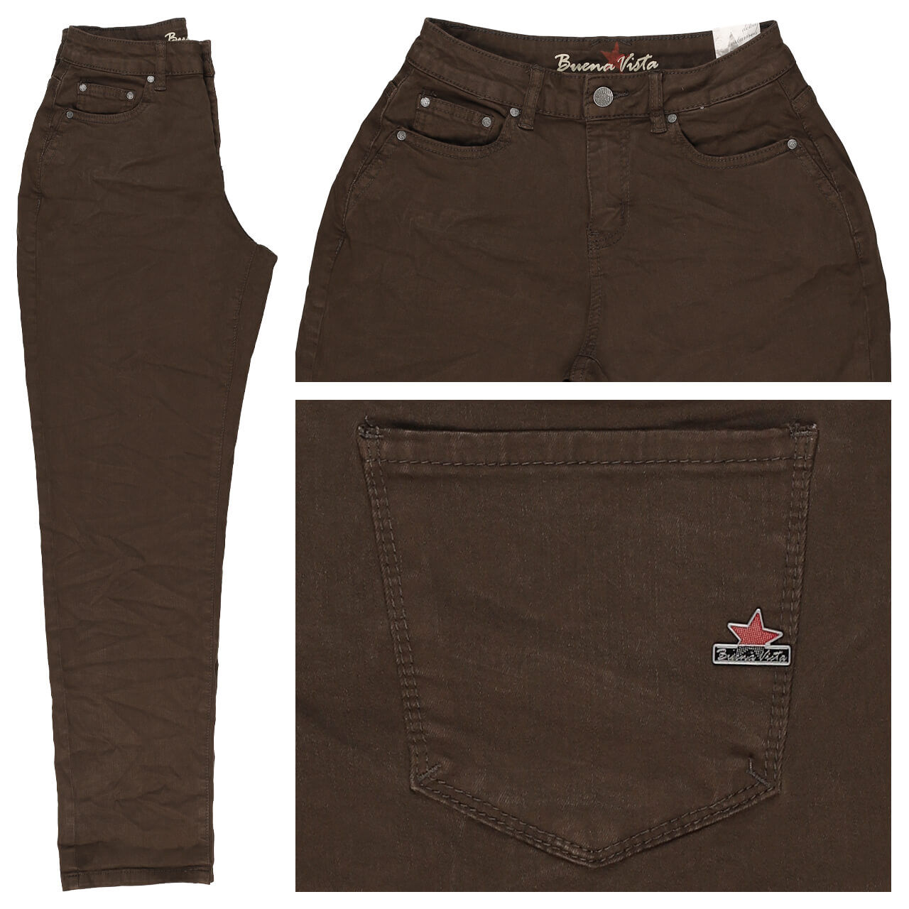 Buena Vista Ibiza Cropped Stretch Twill Ankle Baumwollhose wood Buena Vista Ibiza Cropped Stretch Twill Ankle Baumwollhose wood