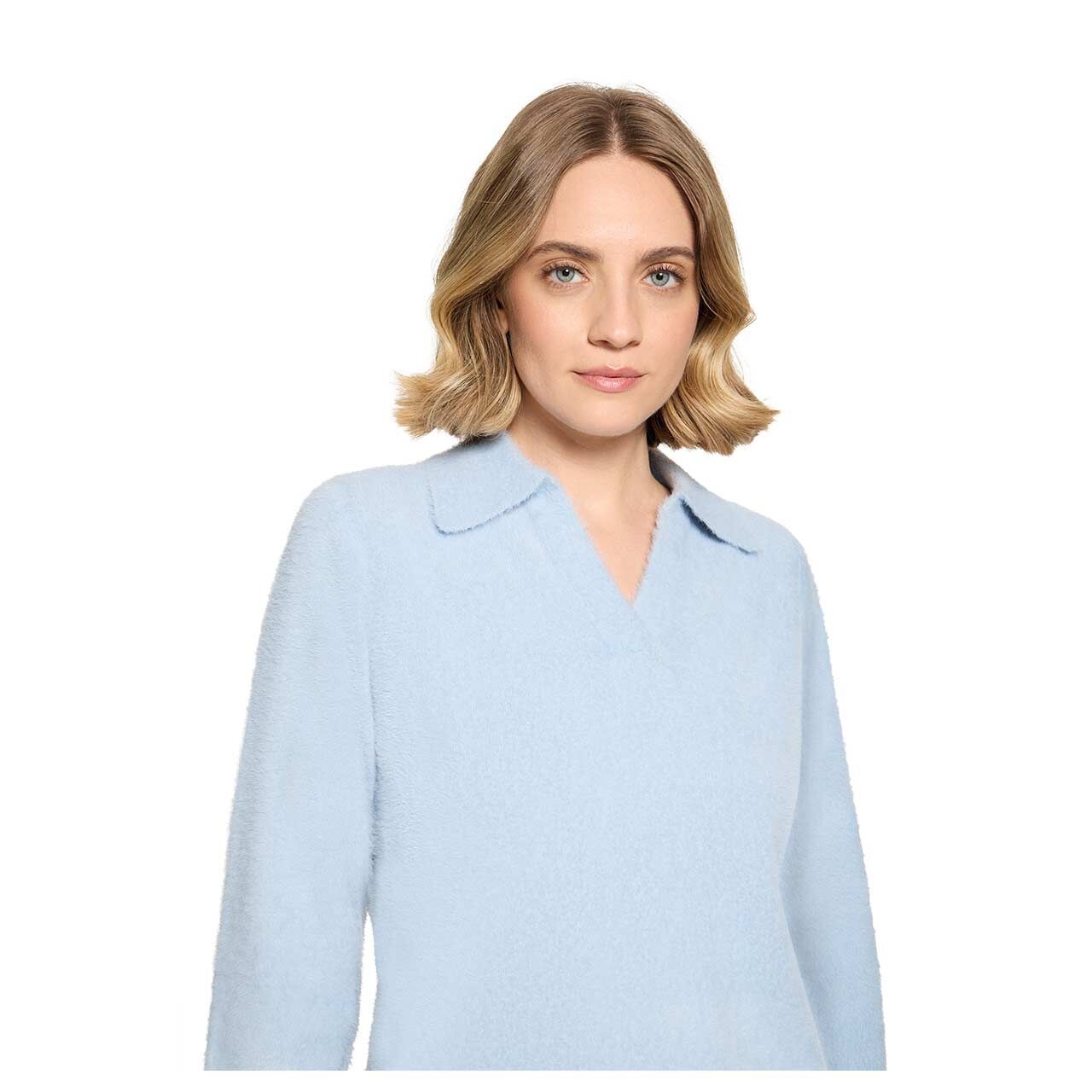 Betty Barclay Damen Polo 3/4 Arm Pullover fog blue