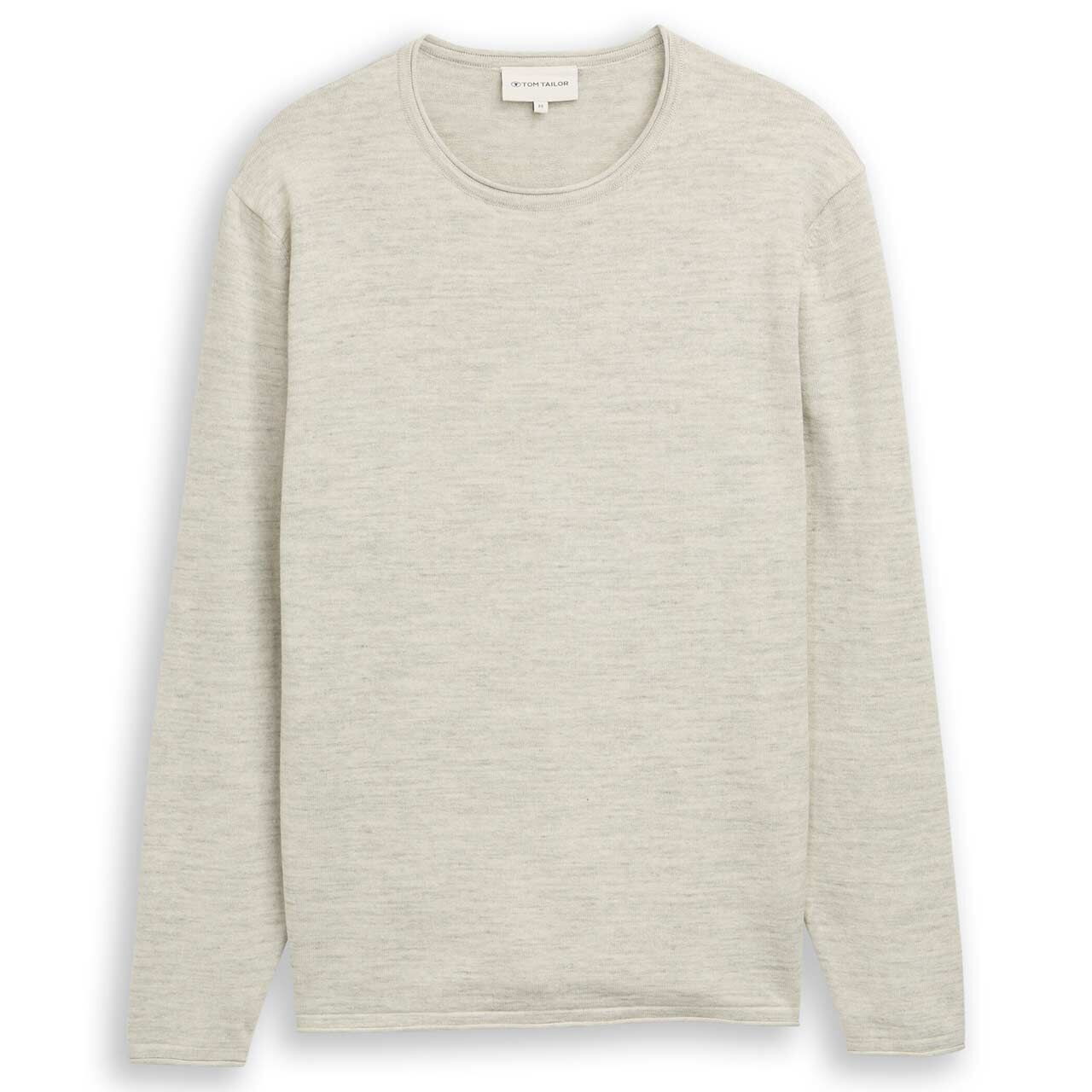 Tom Tailor Herren Pullover Space Dye Knit grey melange