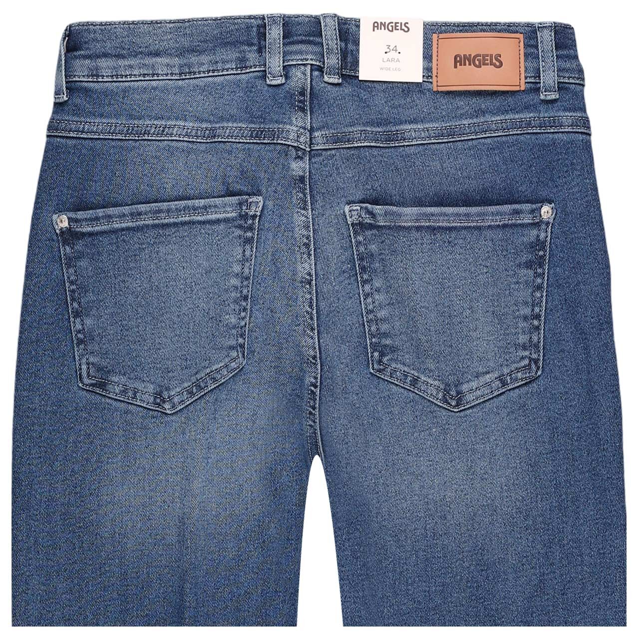 Damenjeans Lara von Angels in Blau angewaschen, detaillierte Rückansicht