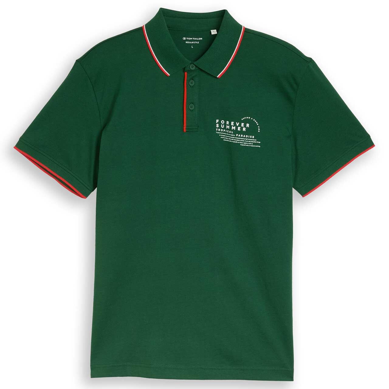 Tom Tailor Herren Poloshirt garden green printed