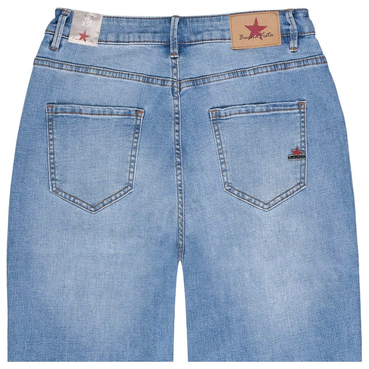 Damen 7/8 Jeans Ballon von Buena Vista in Blau angewaschen, detaillierte Rückansicht