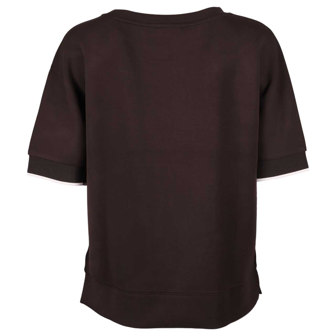 Damen T-Shirt Rib Cuffs von Street One in Dunkelbraun, Rückansicht