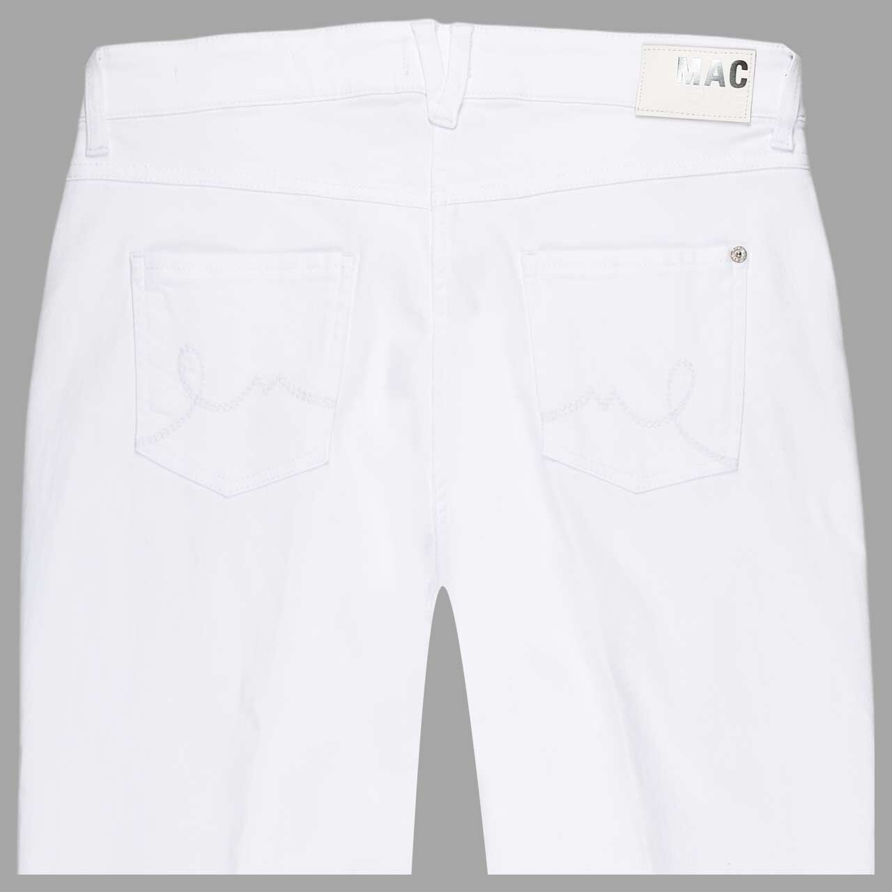 Stretch Damenjeans Laura von MAC in Weiß, detaillierte Rückansicht
