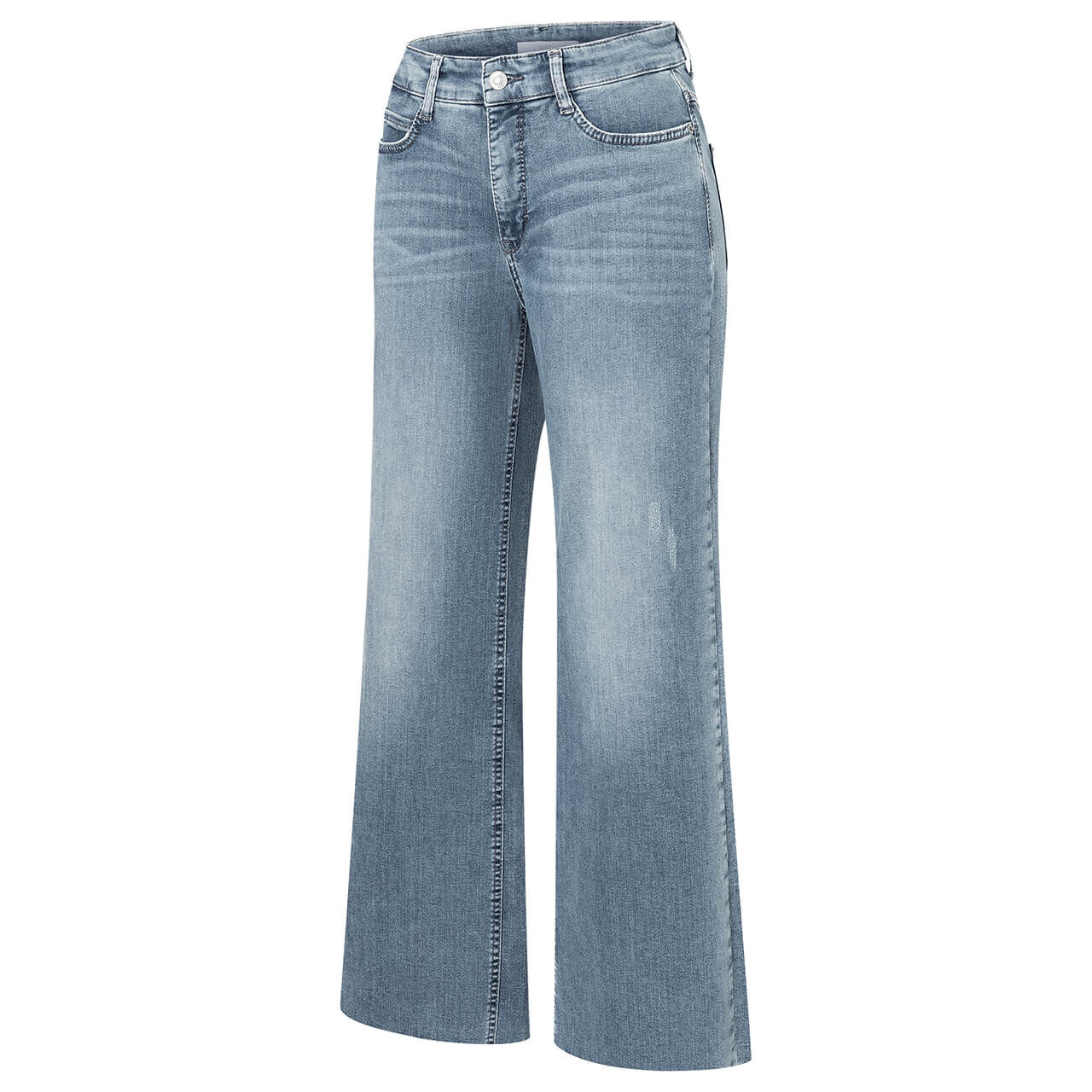 Stretch Damenjeans Wide von MAC in Blau verwaschen, Seitansicht
