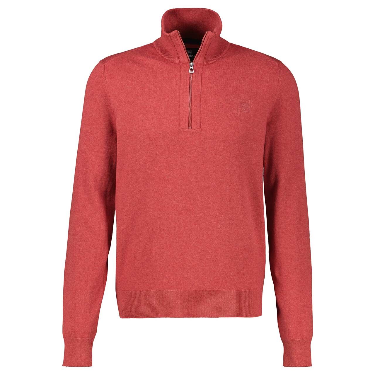 Lerros Herren Pullover Troyer muted red melange