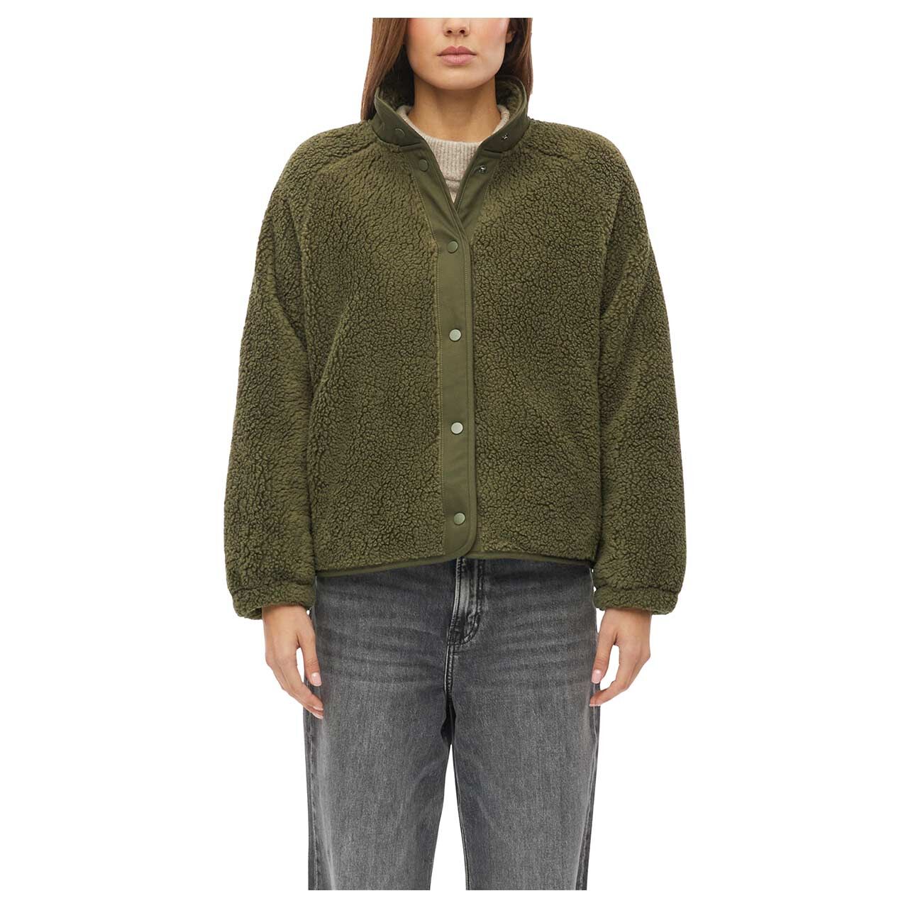 Damen Teddyjacke von s.Oliver in Dunkelgrün, Vorderansicht am Model
