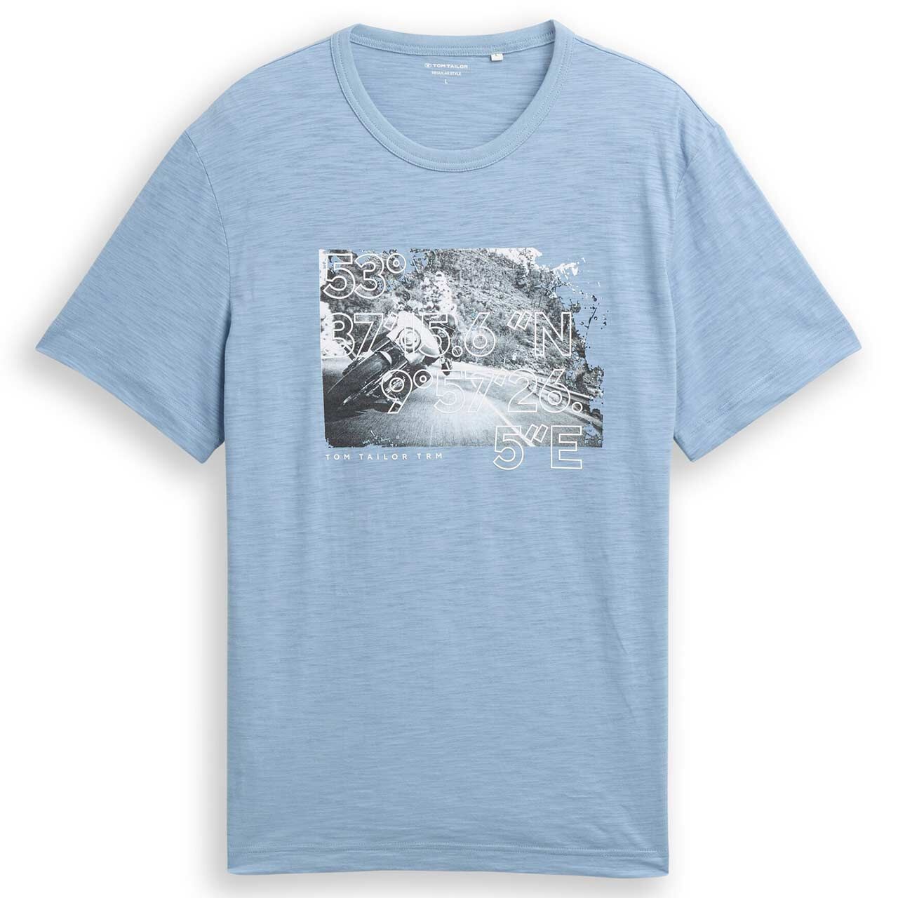 Tom Tailor Herren T-Shirt mountain blue photoprint