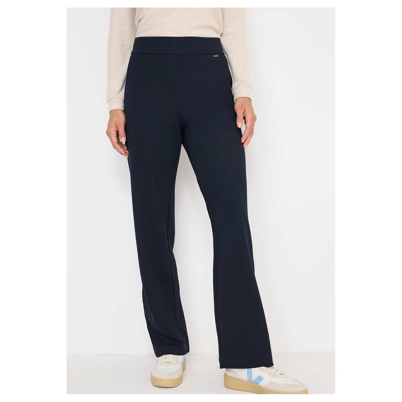 Damen Hose Neele Straight von Cecil in Dunkelblau, Vorderansicht am Model