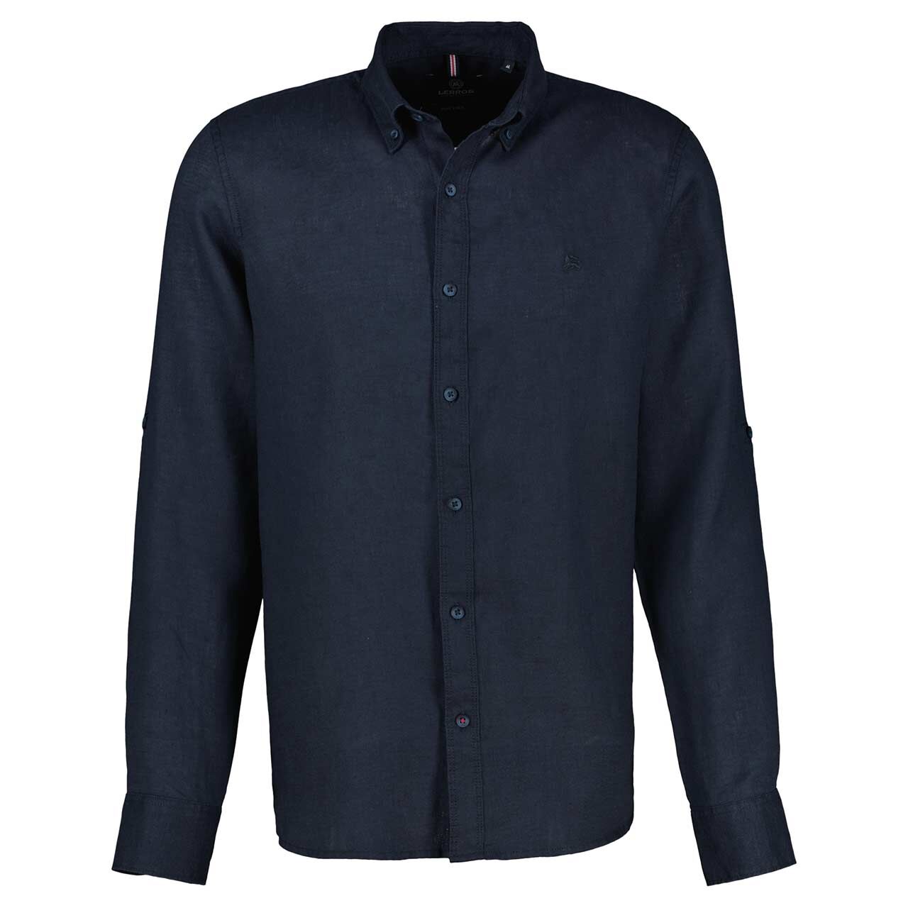 Lerros Herren Langarm Leinen Hemd navy