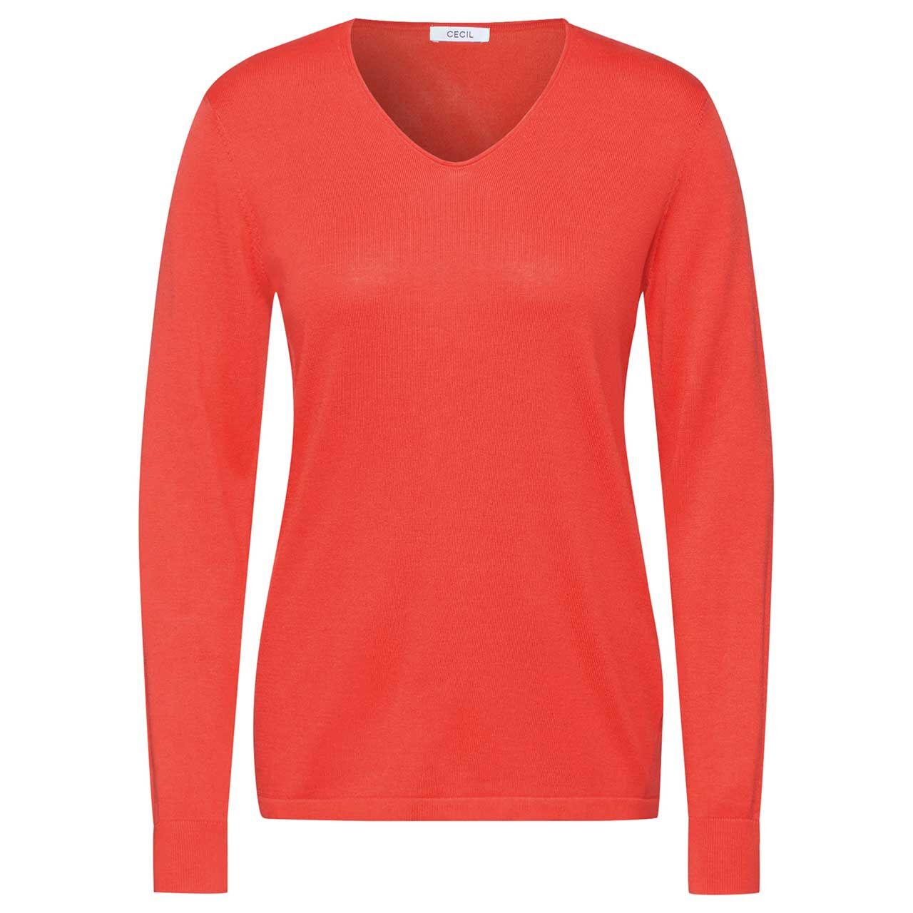 Cecil Damen Pullover Rounded V-neck juicy orange