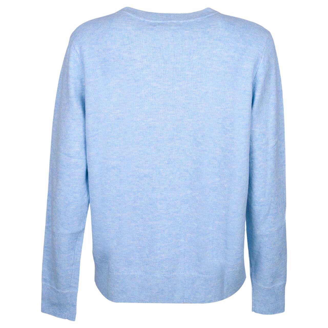 Damen Pullover Cosy Roundneck von Cecil in Hellblau meliert, Rückansicht