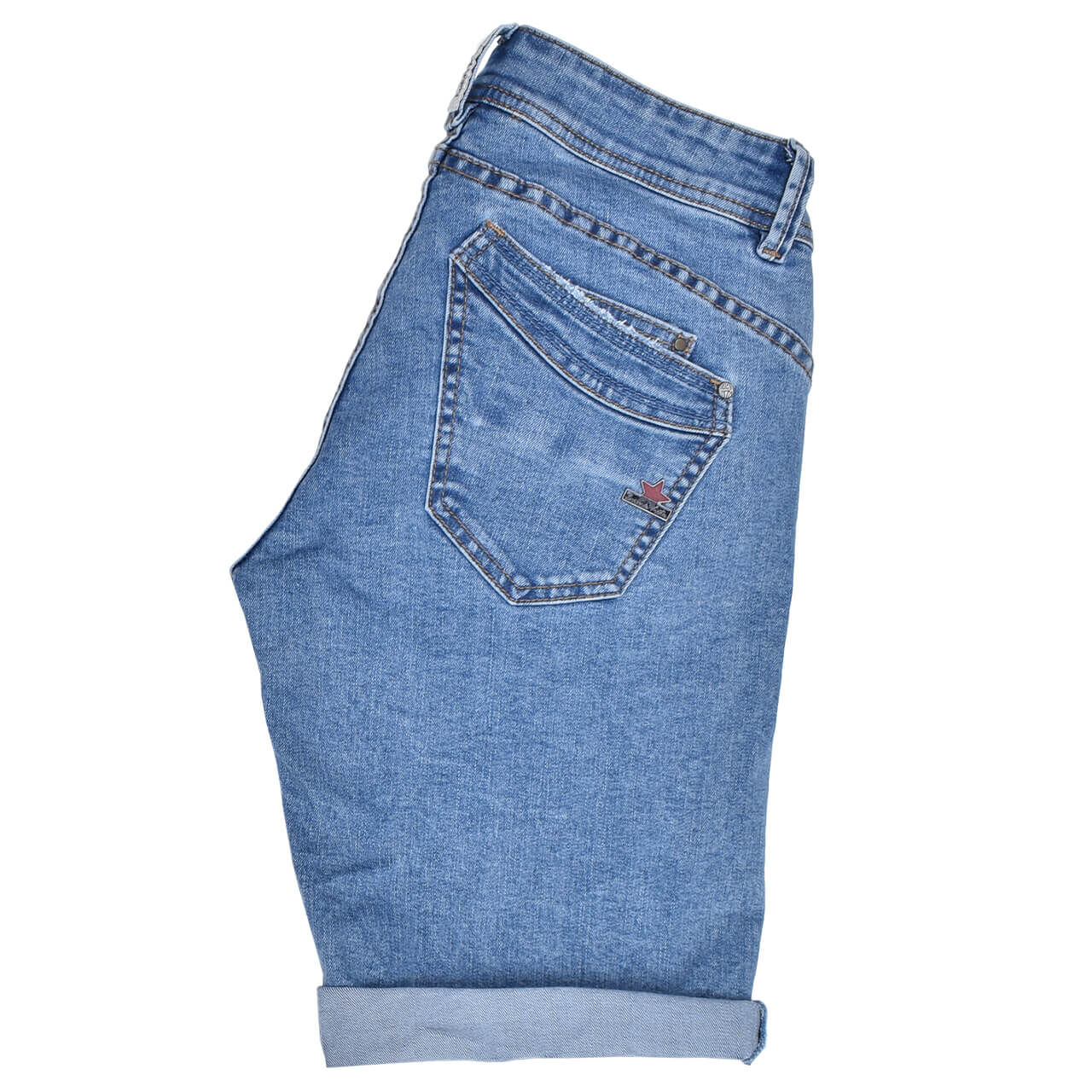 Buena Vista Jeans Malibu-Short Stretch Denim für Damen in Hellblau verwaschen, FarbNr.: 8678