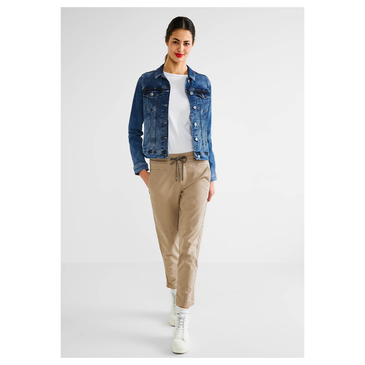 Street One Jeansjacke mid indigo random washed