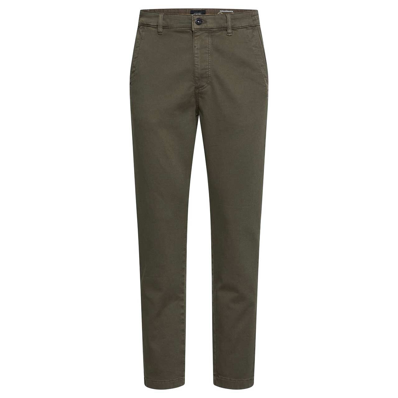 Herren Chino Baumwollhose Houston fleXXX von Camel active in Olivgrün, Vorderansicht
