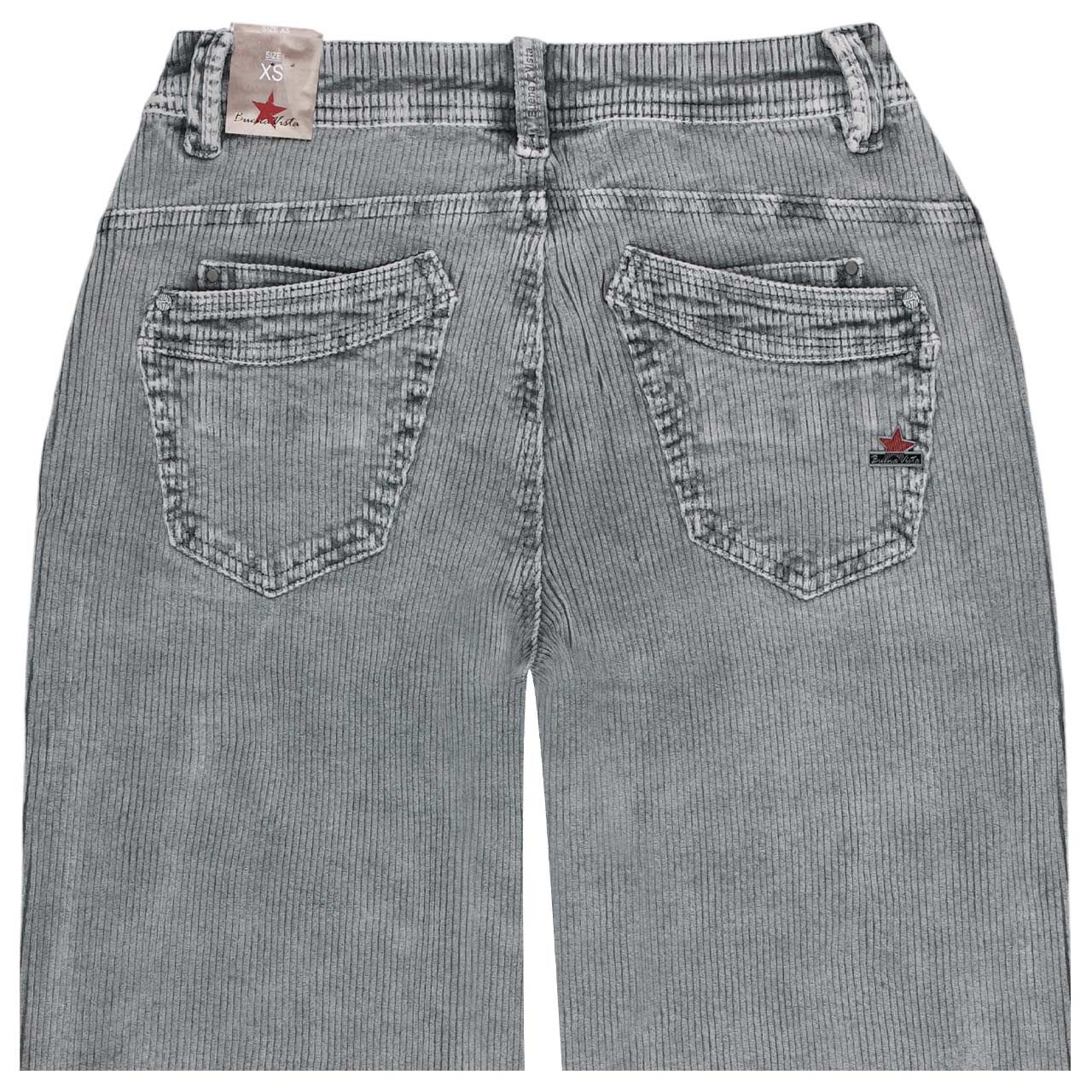 Damen Cordhose Malibu 7/8 Relaxed Corduroy von Buena Vista in Grau angewaschen, detaillierte Rückansicht
