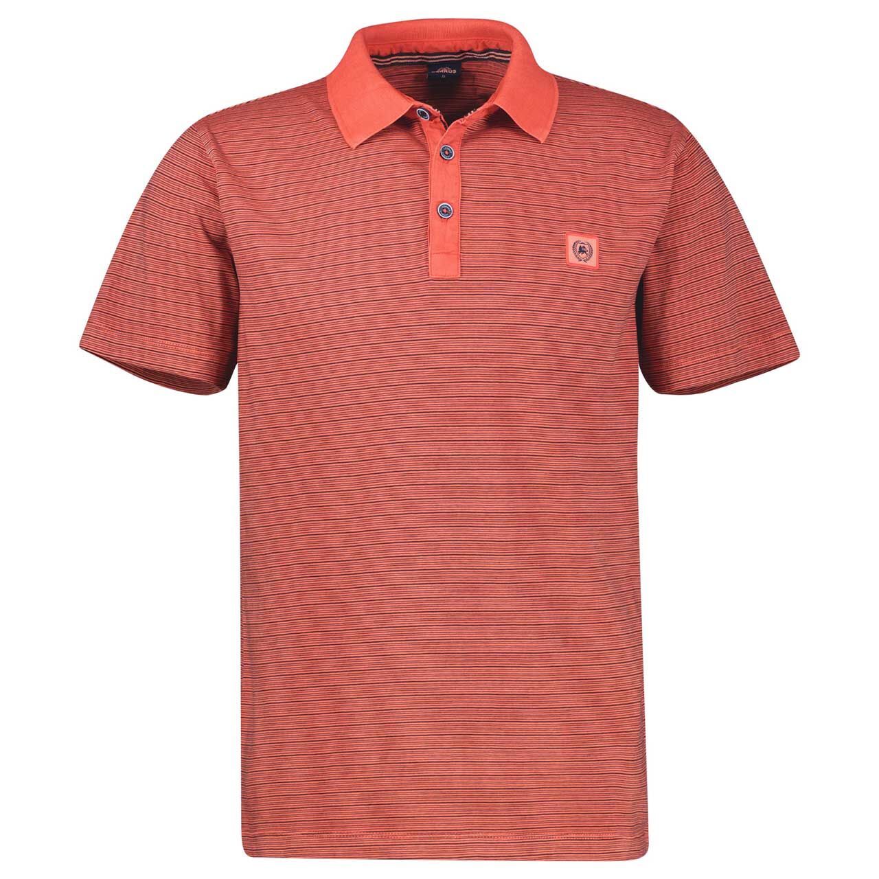 Lerros Herren Poloshirt orange stripes