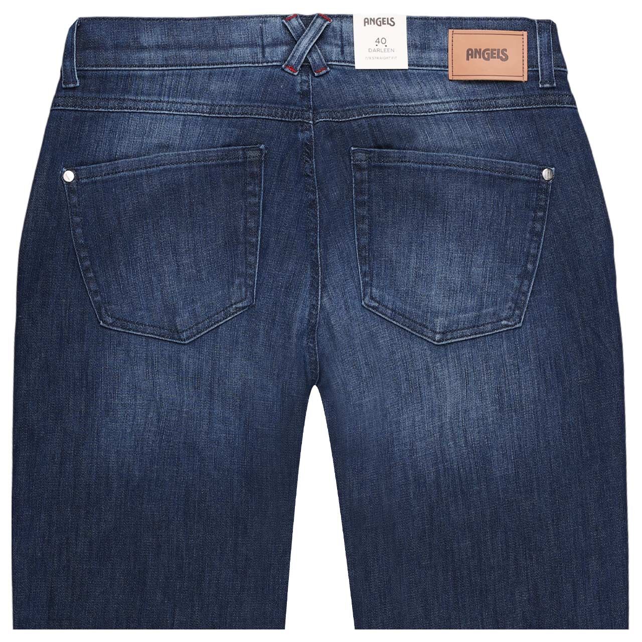 Damen Ankle Jeans Darleen Crop TU Fringe von Angels in Blau angewaschen, detaillierte Rückansicht