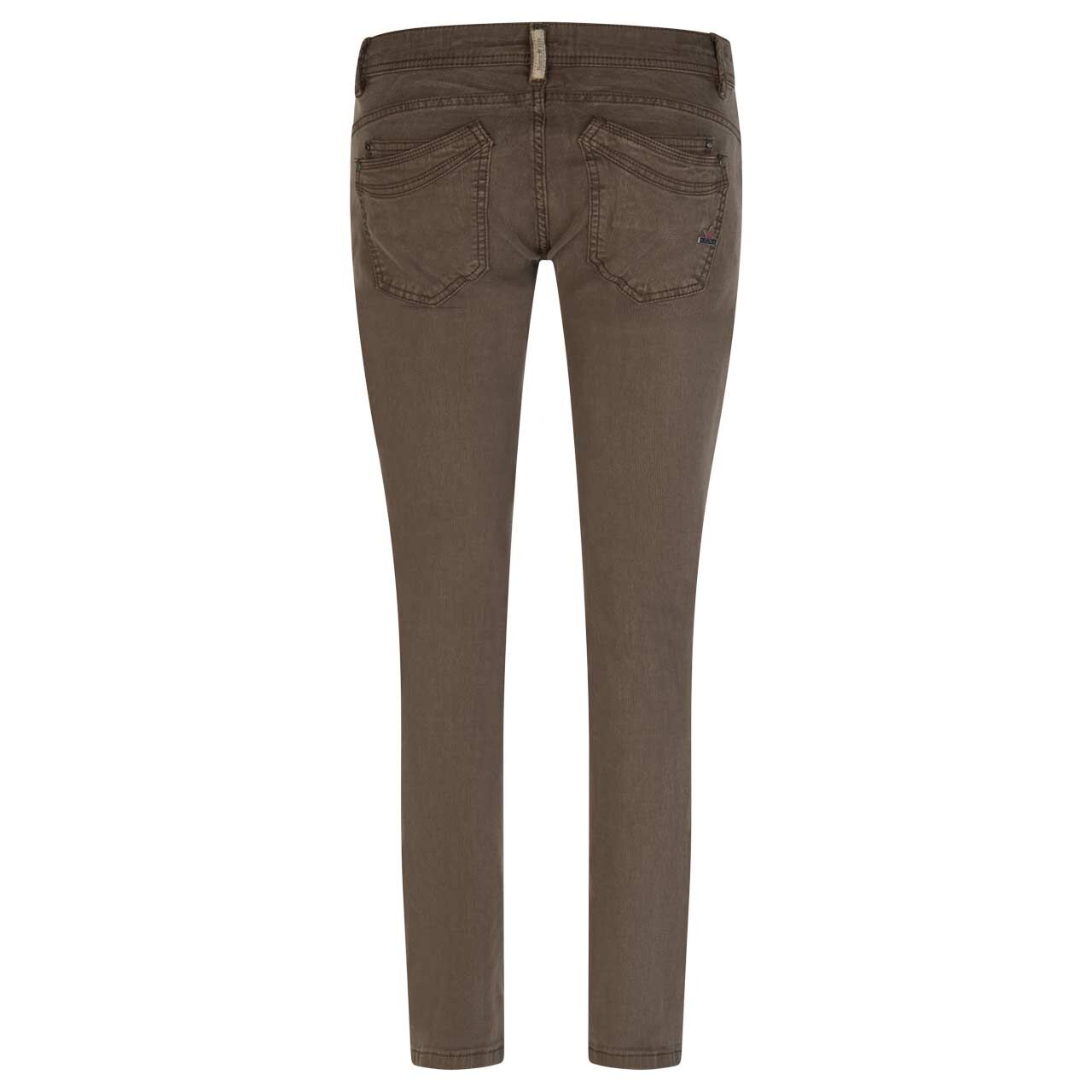 Damen Ankle Baumwollhose Malibu Cropped Stretch Twill von Buena Vista in Dunkelbraun, Rückansicht