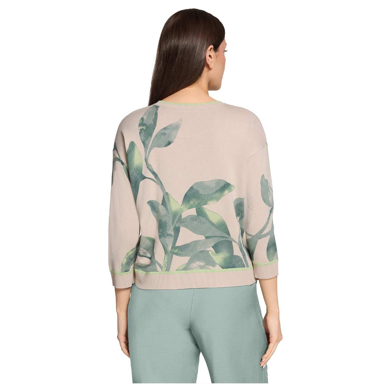 Damen Pullover von Betty Barclay in Beige mit Print, Rückansicht am Model