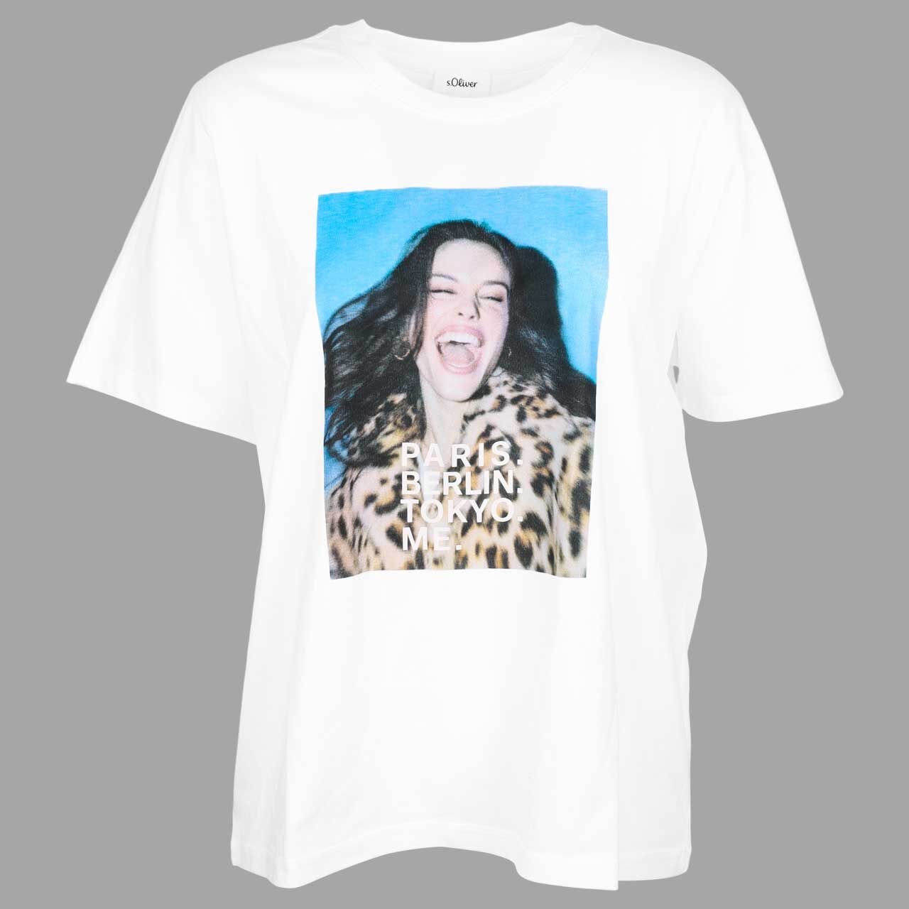 s.Oliver Damen T-Shirt women city white print