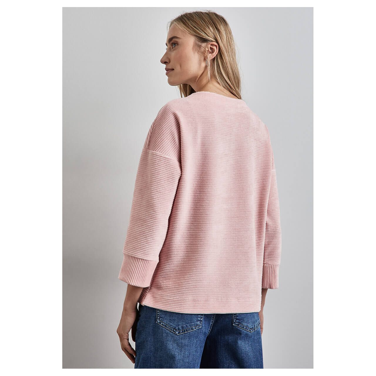 Street One Damen Shirt 3/4 Arm Pullover Big Cord Turtle Neck soft petal rose