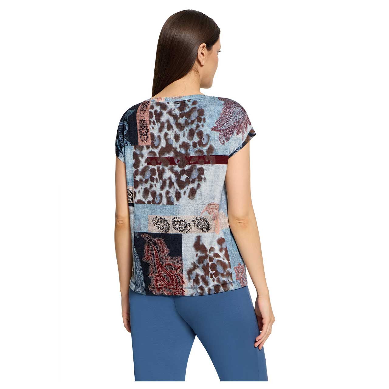 Damen T-Shirt von Betty Barclay in Blau mit Print, Rückansicht am Model