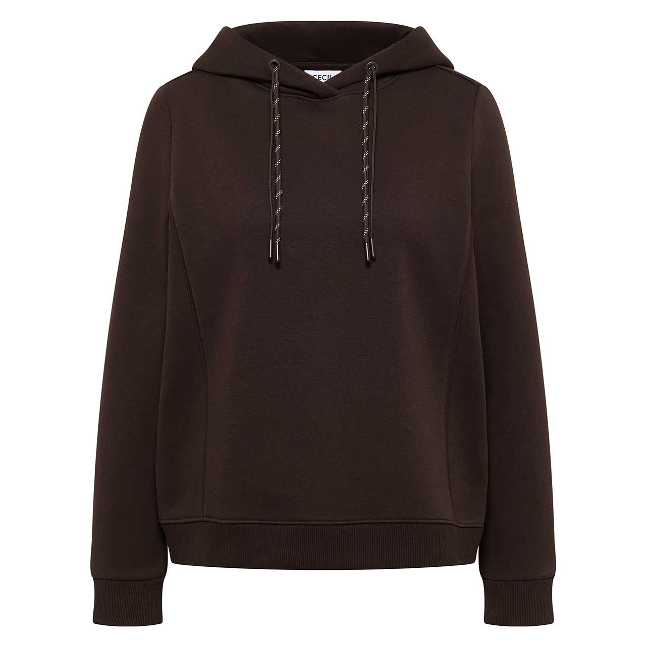Cecil Damen Hoodie Sweatshirt Embroidery tartufo brown