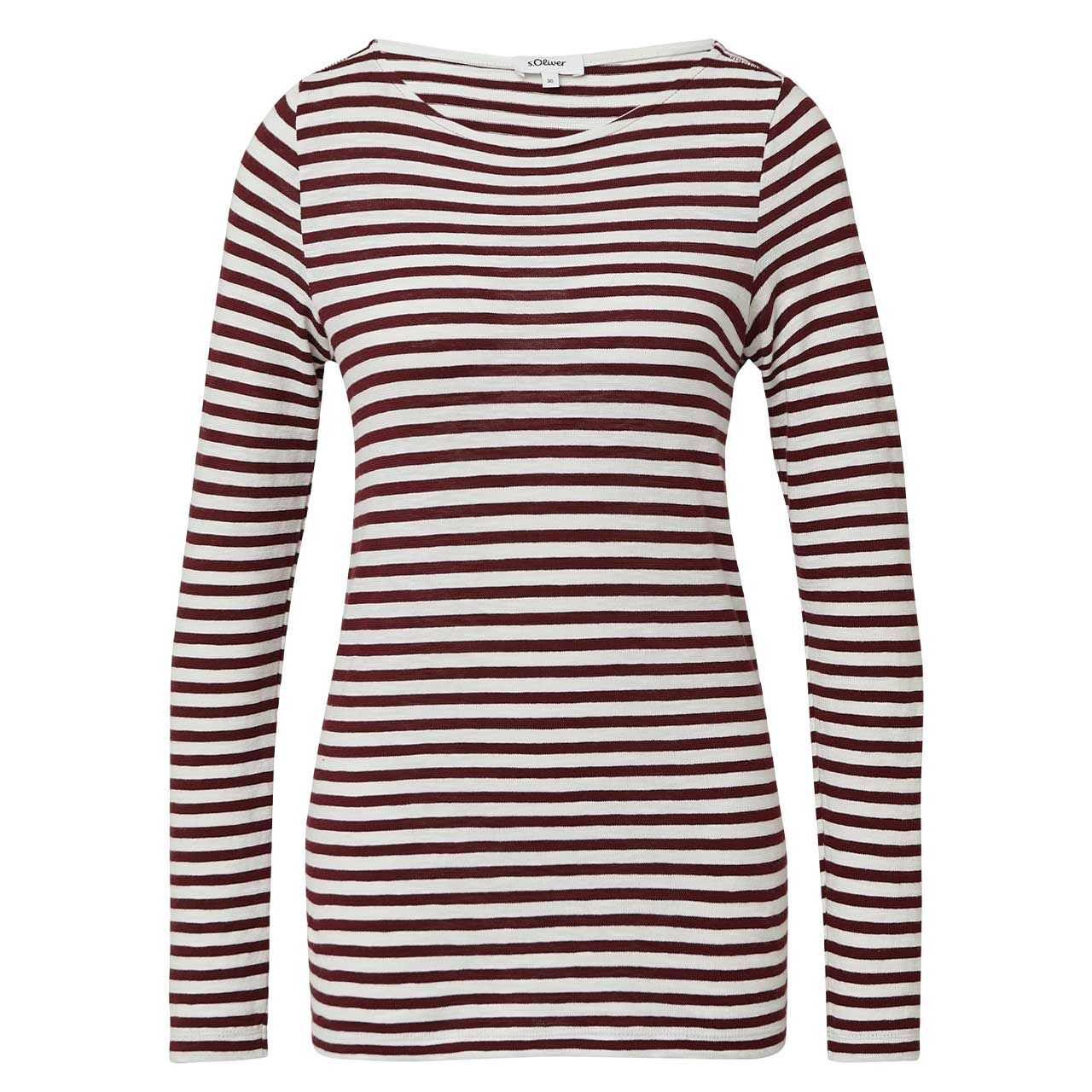 s.Oliver Damen Langarm Shirt red white striped