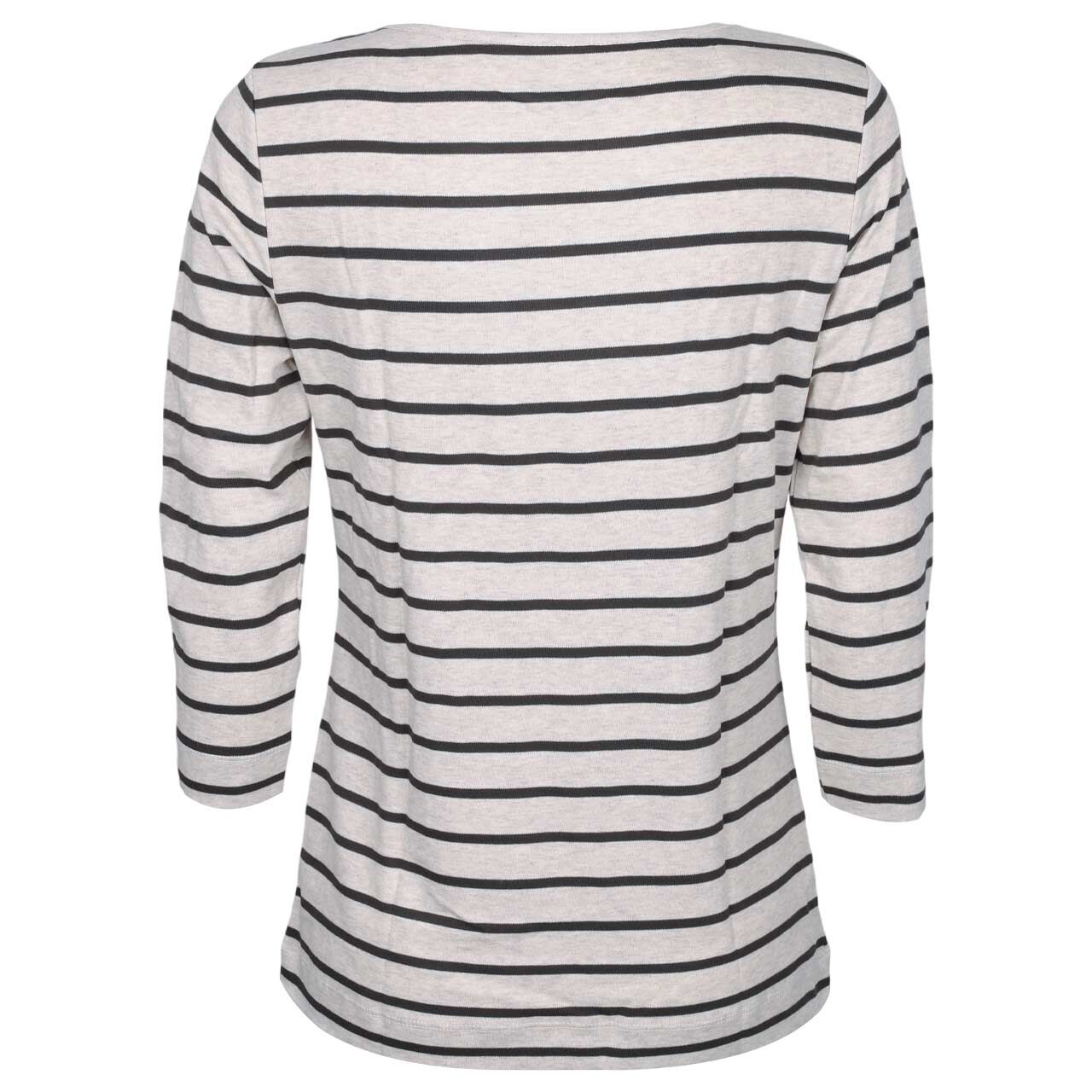 Damen 3/4 Arm Shirt von Munich Freedom in Beige-Braun gestreift, Rückansicht