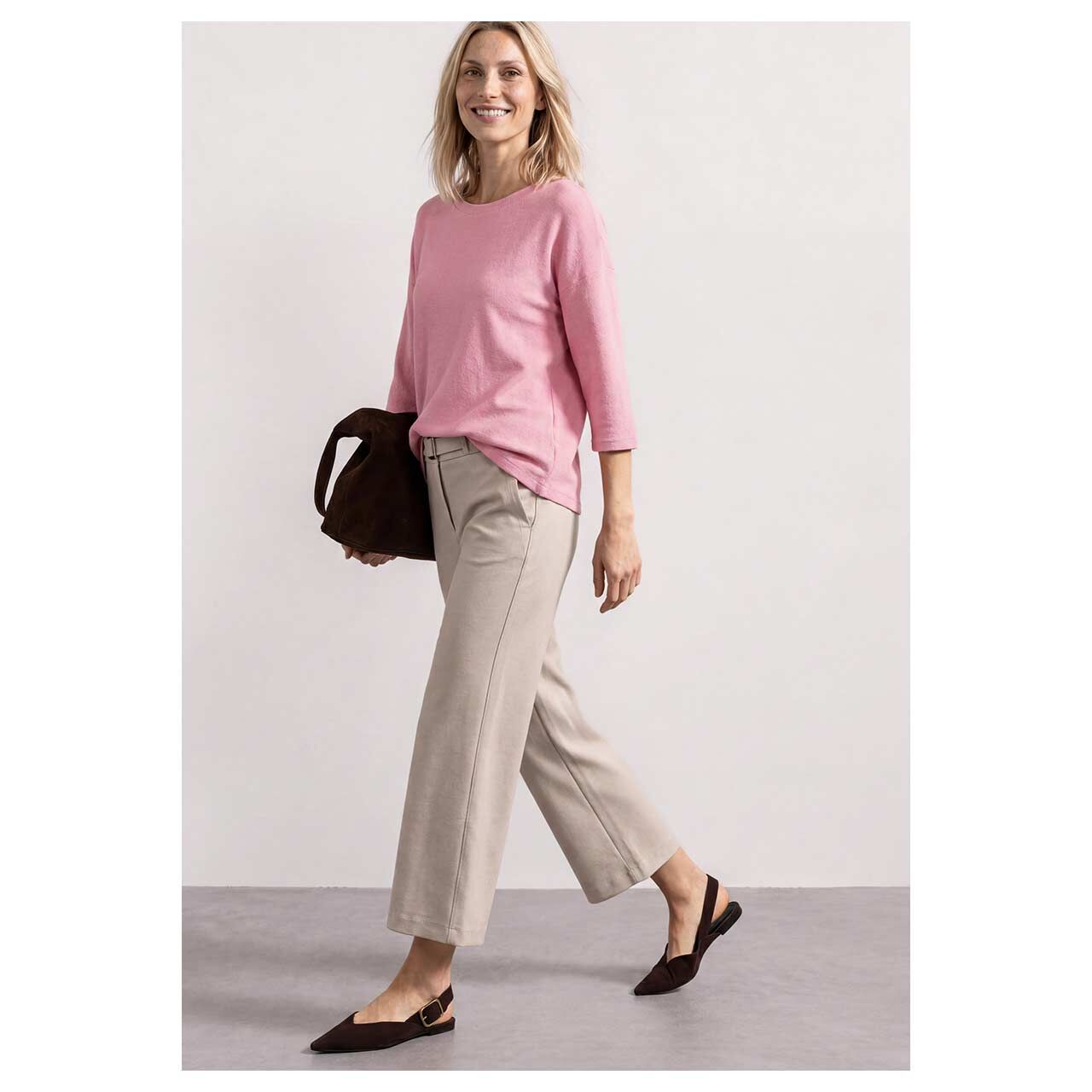 Street One Damen 3/4 Arm Pullover in Rosa, Ganzkörperansicht