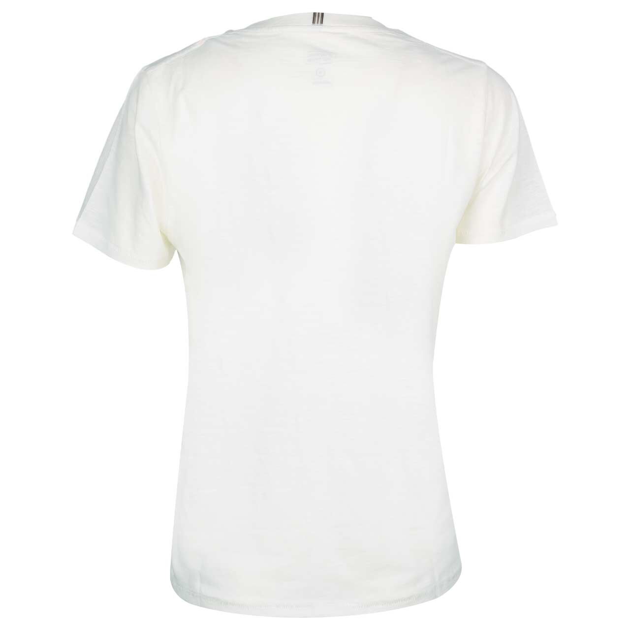 Damen T-Shirt von Camel active in Cremeweiß meliert mit Print, Rückansicht