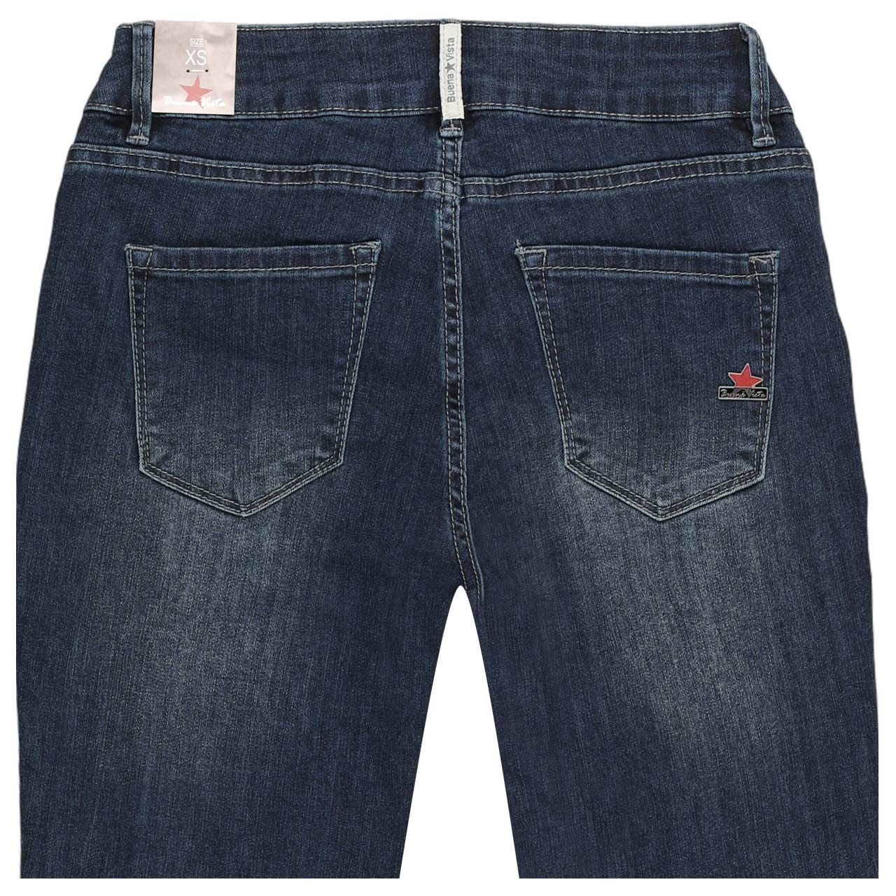 Damenjeans Italy V 7/8 Stretch Denim von Buena Vista in Dunkelblau angewaschen, detaillierte Rückansicht