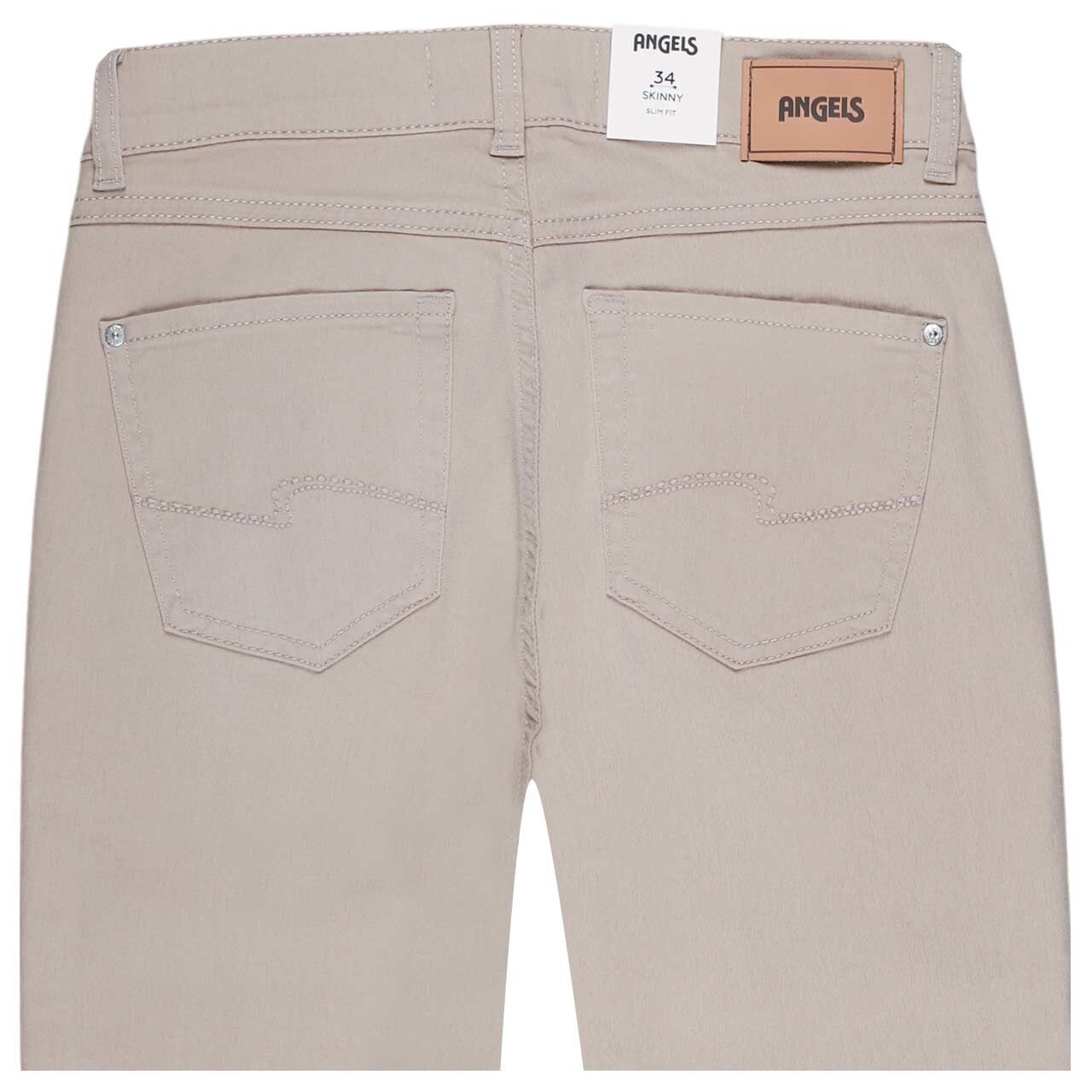Damenjeans Skinny von Angels in Hellbeige angewaschen, detaillierte Rückansicht