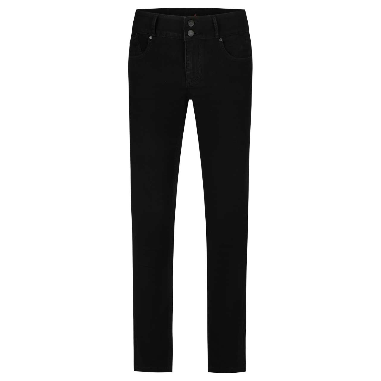 Stretch Twill Baumwollhose Tummyless von Buena Vista in Schwarz, Vorderansicht