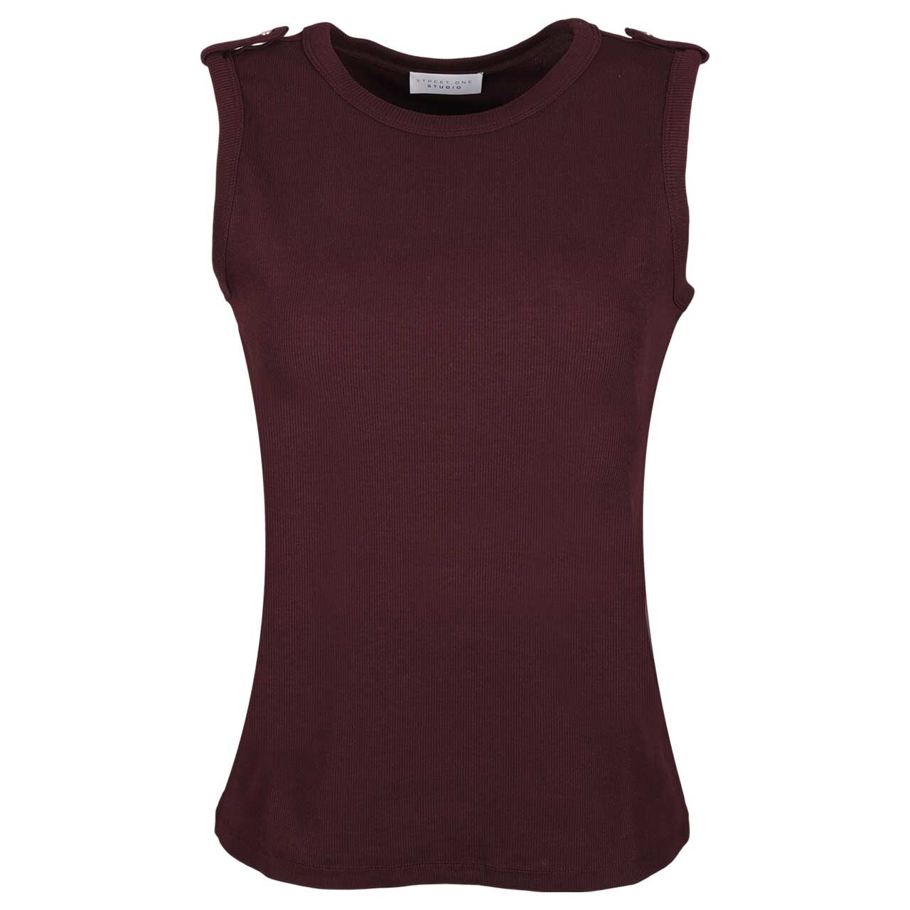 Street One Studio Damen Top Rib Deco Buttons very berry
