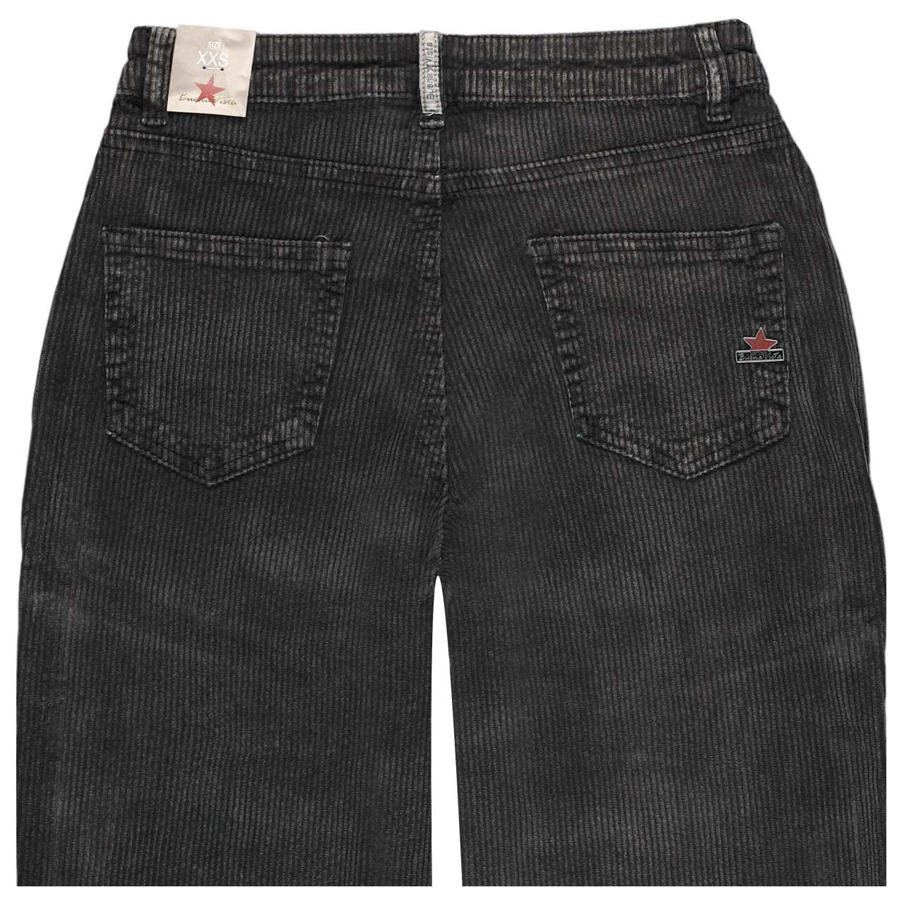 Stretch Damen Cordhose Straight Pants Corduroy von Buena Vista in Dunkelgrau, detaillierte Rückansicht