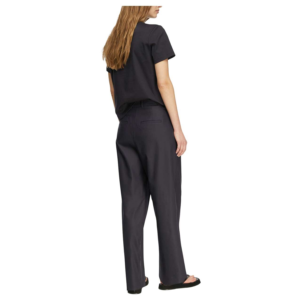 Damen 7/8 Baumwollhose von Comma in Dunkelblau, Rückansicht am Model