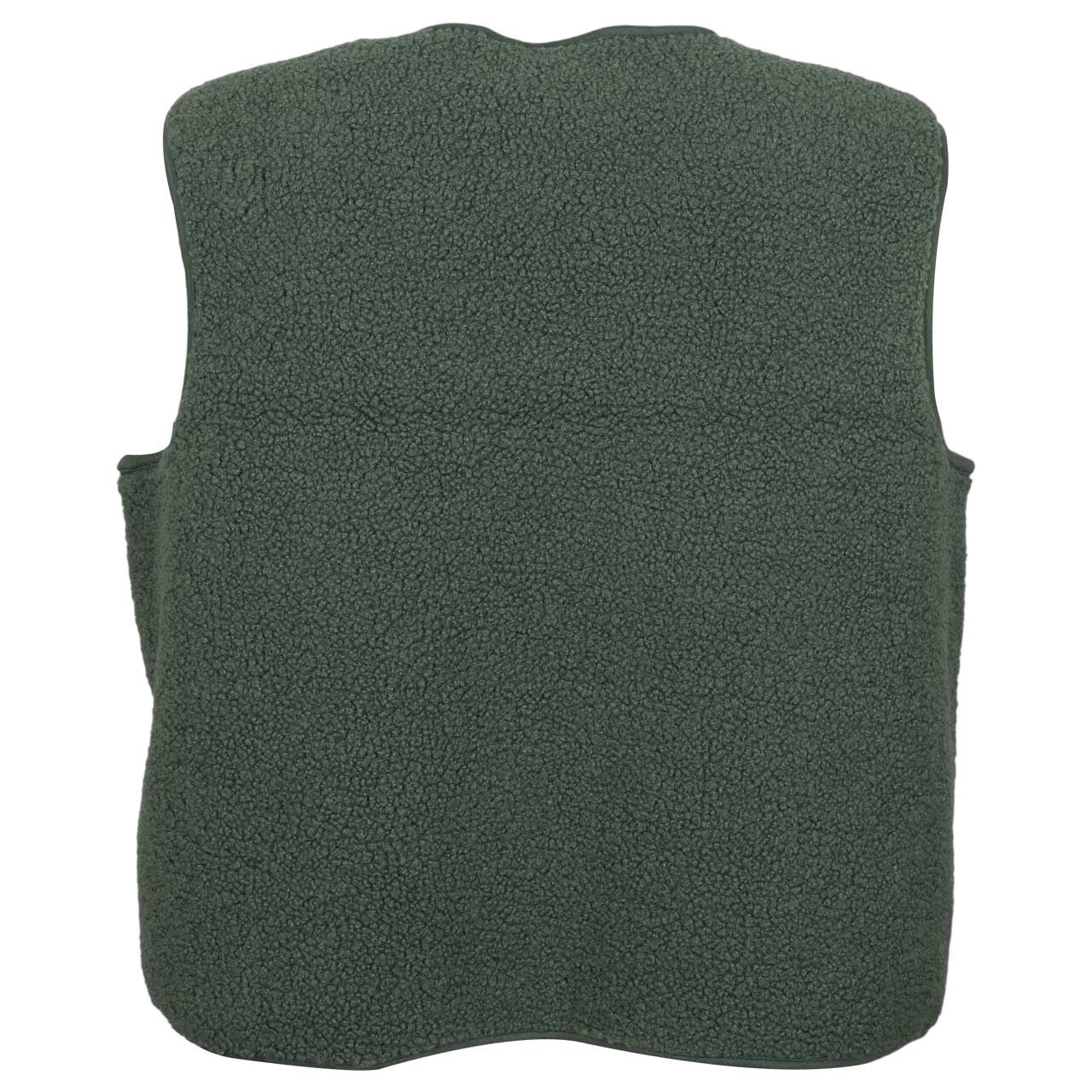 Damen Teddy Weste Solid Matmix Vest von Cecil in Dunkelgrün, Rückansicht