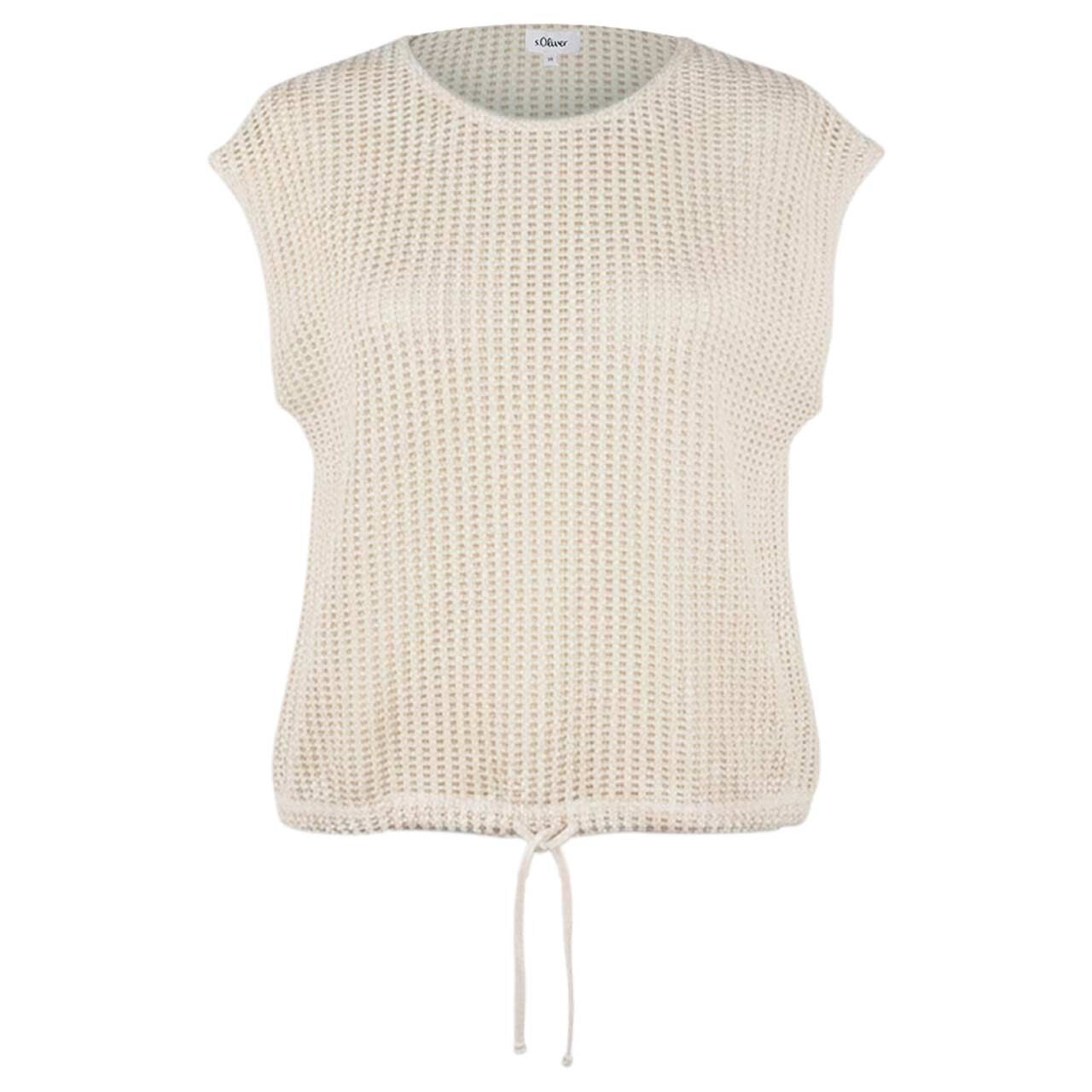 s.Oliver Damen T-Shirt light cream beige ajour