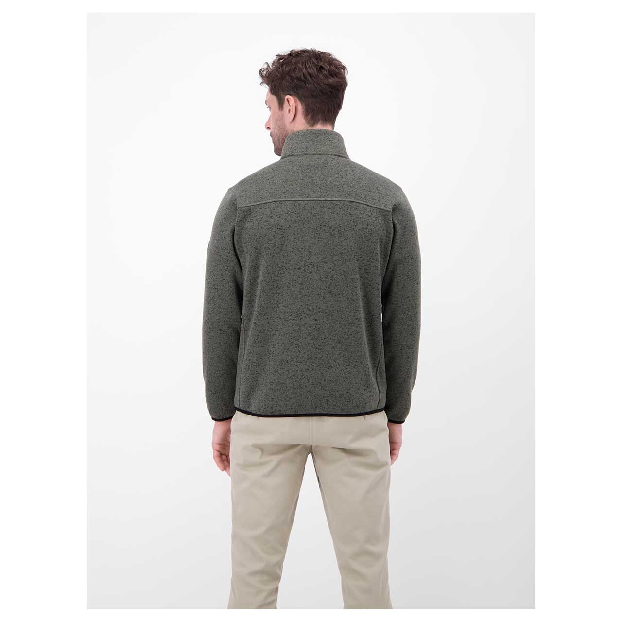 Herren Sweatjacke von Lerros in Grau meliert, Rückansicht am Model