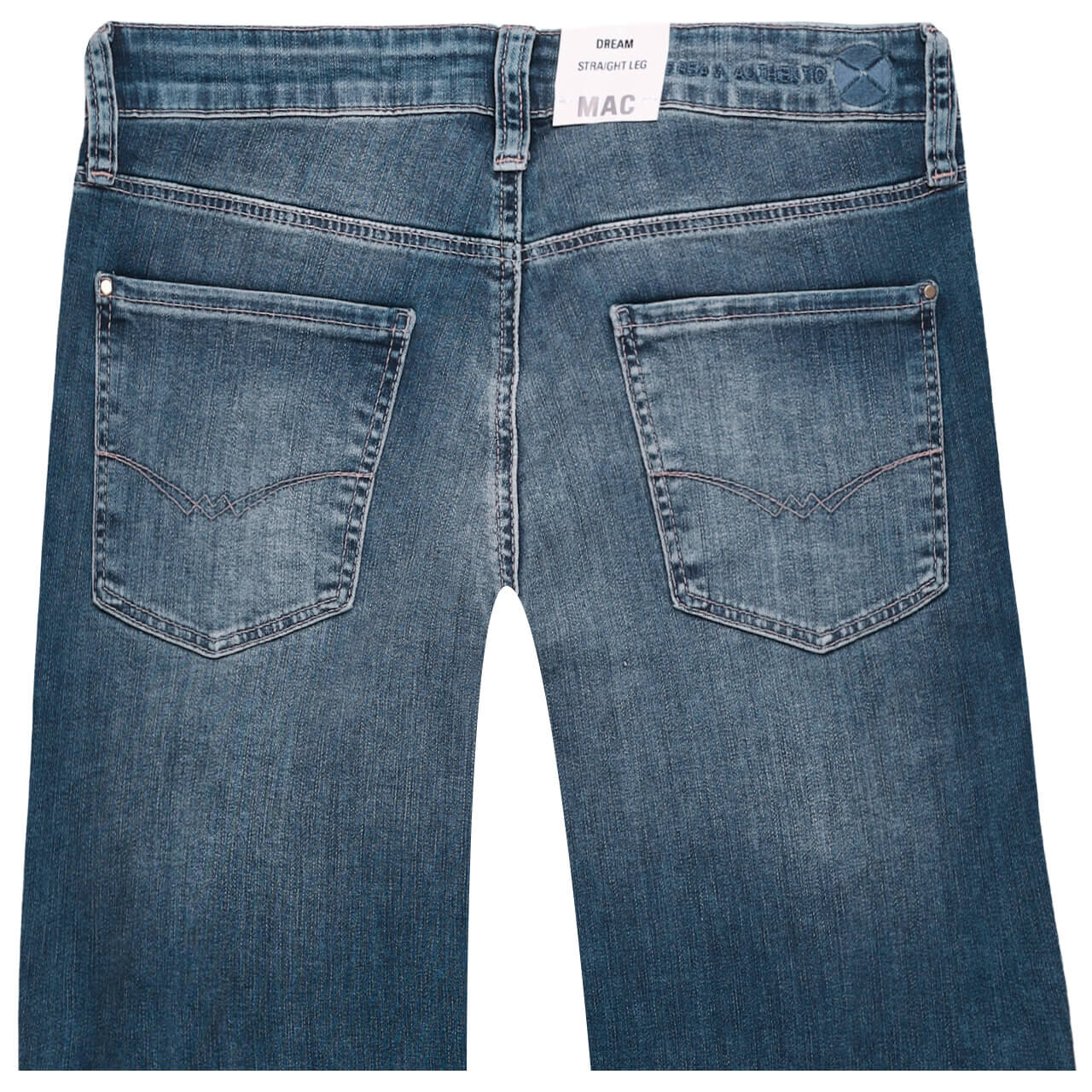 Damenjeans Dream von MAC in Dunkelblau verwaschen, detaillierte Rückansicht