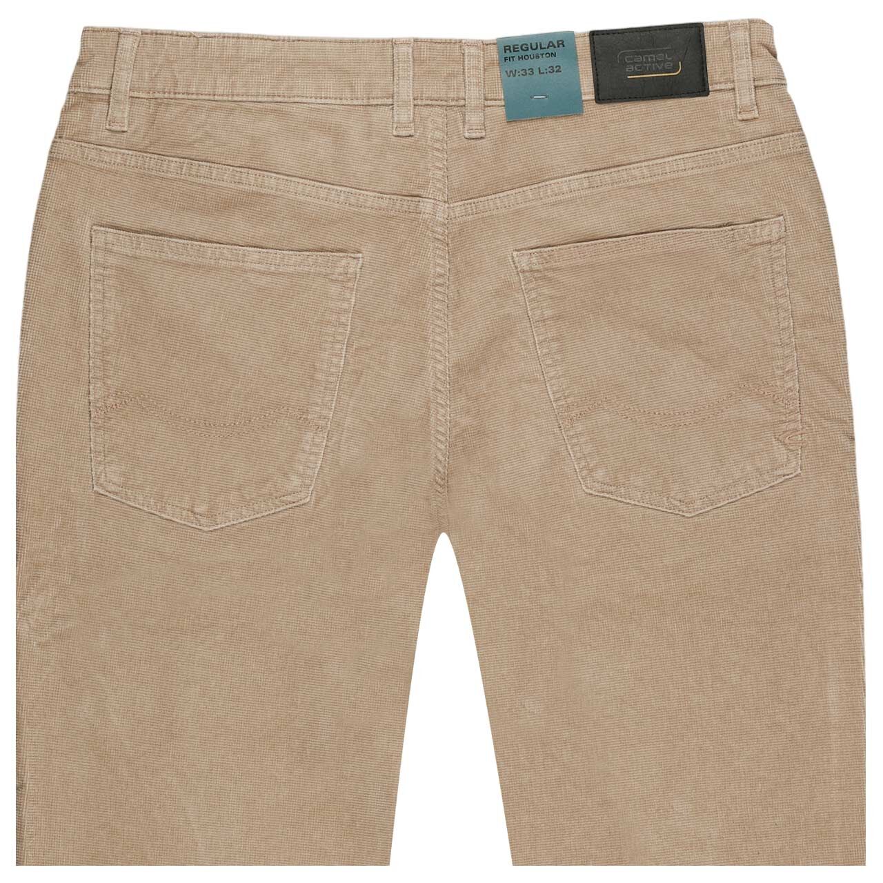 Herren Baumwollhose Houston von Camel active in Beige, detaillierte Rückansicht