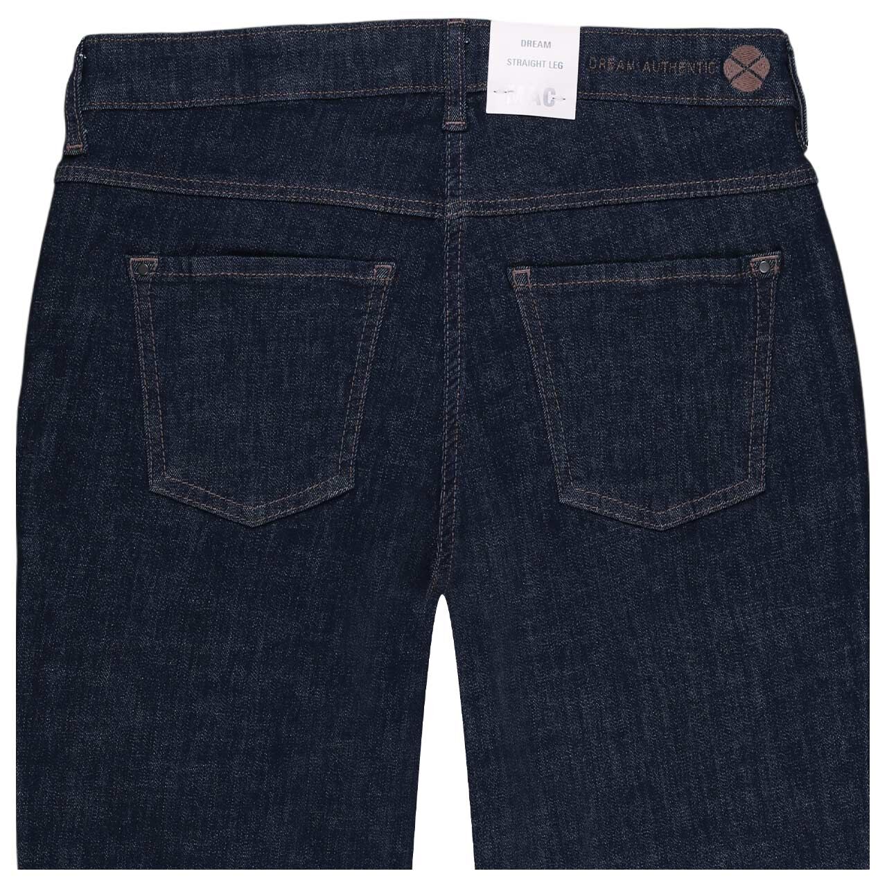 MAC Dream Cropped Ankle Jeans in Dunkelblau, detaillierte Rückansicht