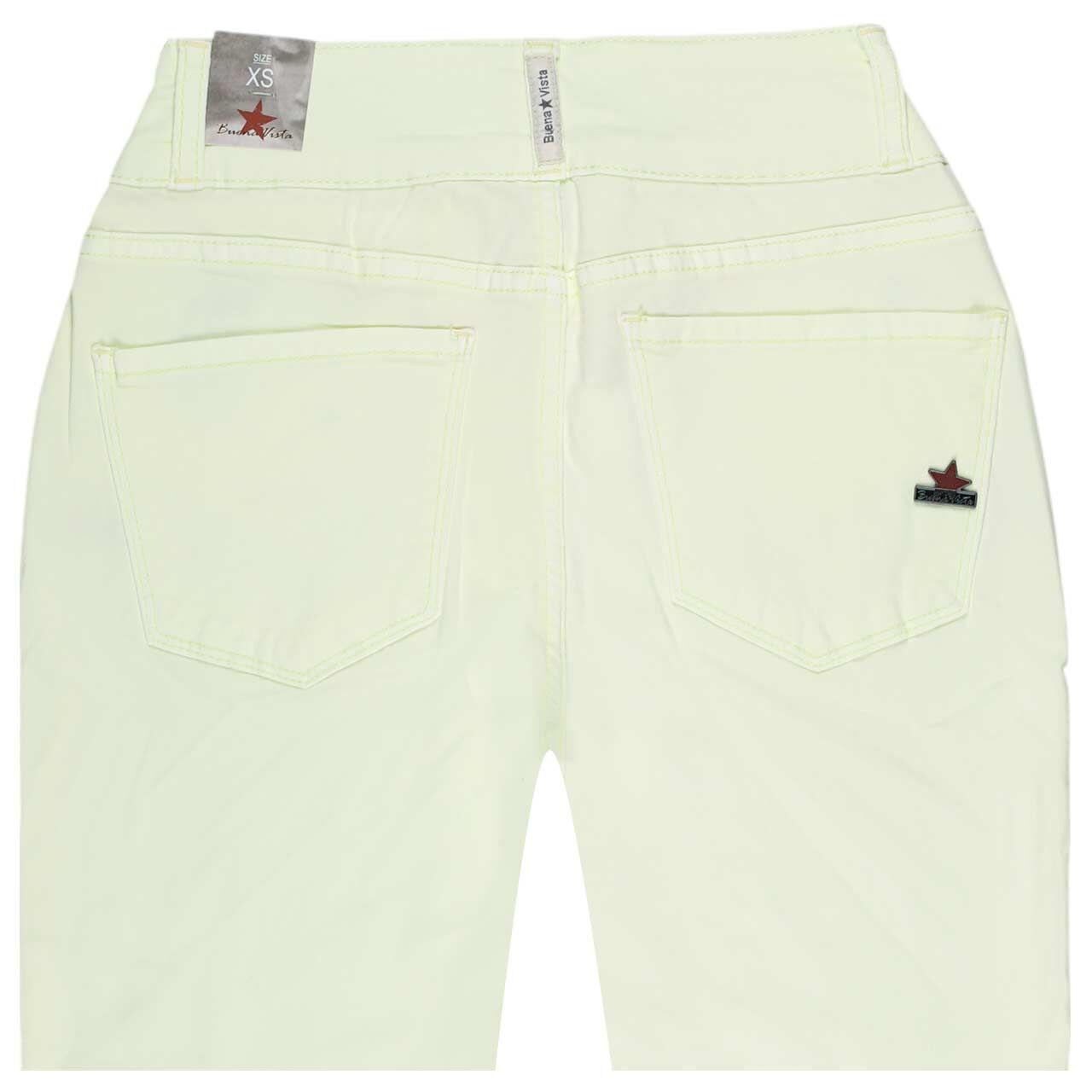 Damen Summer Twill Baumwollhose Tummyless von Buena Vista in Gelb, Rückansicht